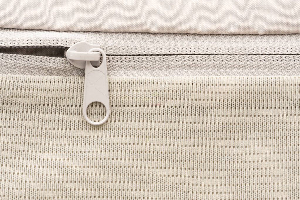 Zipper clasp in white sports backpack