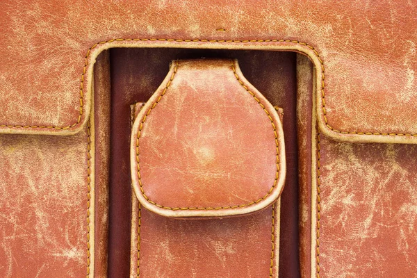Brown fundo textura de couro genuíno. Close-up — Fotografia de Stock