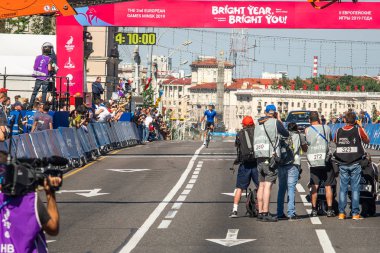 Minsk, Beyaz Rusya - 23 Jun 2019: Erkekler yol yarışı