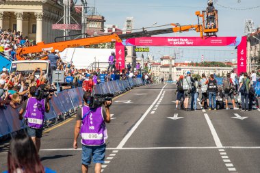Minsk, Beyaz Rusya - 23 Jun 2019: Erkekler yol yarışı