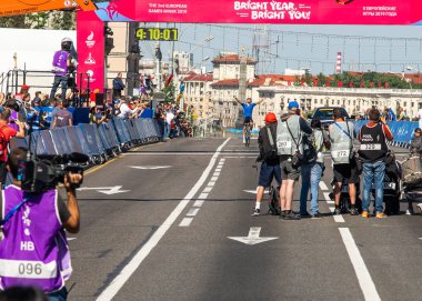 Minsk, Beyaz Rusya - 23 Jun 2019: Erkekler yol yarışı