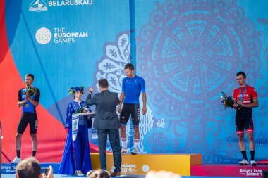 Minsk, Beyaz Rusya - 23 Jun 2019: Erkekler yol yarışı