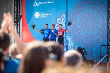 Minsk, Beyaz Rusya - 23 Jun 2019: Erkekler yol yarışı
