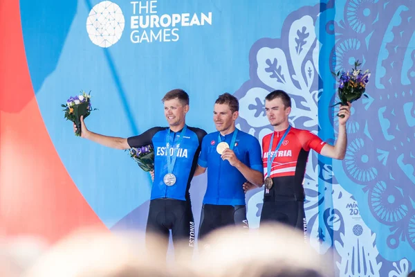 Minsk, Beyaz Rusya - 23 Jun 2019: Erkekler yol yarışı