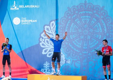 Minsk, Beyaz Rusya - 23 Jun 2019: Erkekler yol yarışı