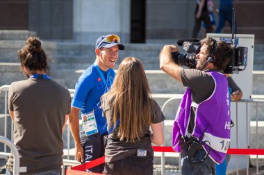 Minsk, Beyaz Rusya - 23 Jun 2019: Erkekler yol yarışı