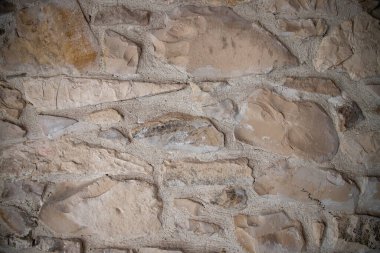 Kalıplaşmış ve yıpranmış Taş Duvar Yüzeyinin Yakın Görüntüsü