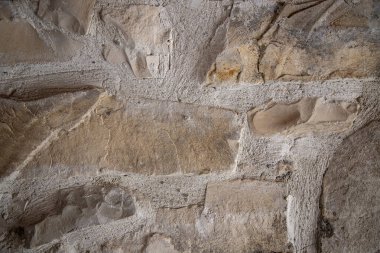 Doğal Pürüzlü Yüzey Detaylı Dokulu Taş Duvarın Kapalı Görüntüsü