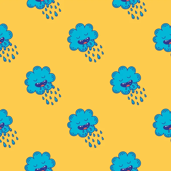 Bulutlar desenle şirin çizilmiş sonsuz doodle