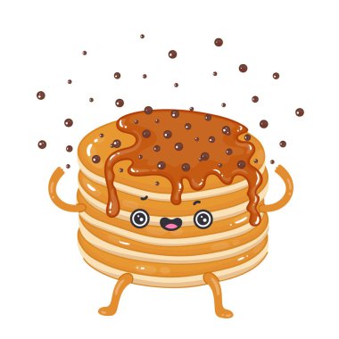 Akçaağaç şurubu ve çikolata tozu ile krep yığını karakter