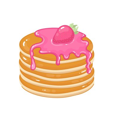 Krep çilek şurubu ve taze çilek ile