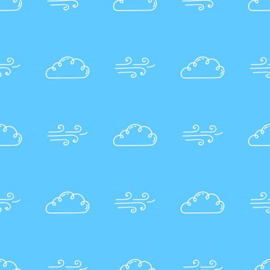  Çizgi sanatı deseni bulutlar ve rüzgar ile