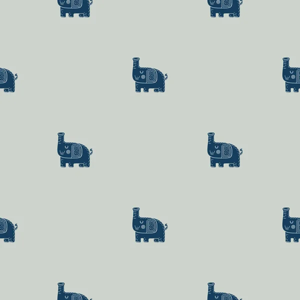 北欧スタイルの象で素敵な幼稚なシームレス パターン — ストックベクタ