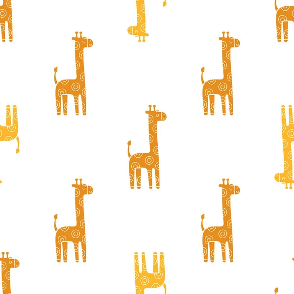 Lovely Childish Seamless Vector Pattern Giraffes Scandinavian Style — Stock Vector