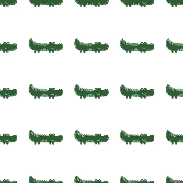 Симпатичный Векторный Рисунок Крокодилами — стоковый вектор