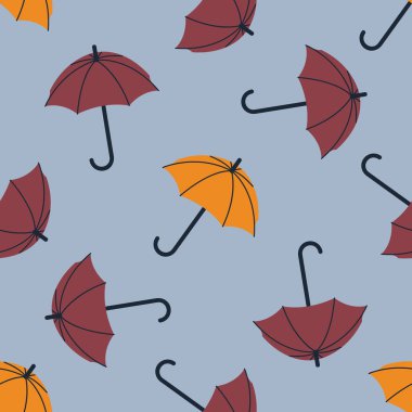 Şemsiye ile vektör Dikişsiz sonbahar desen