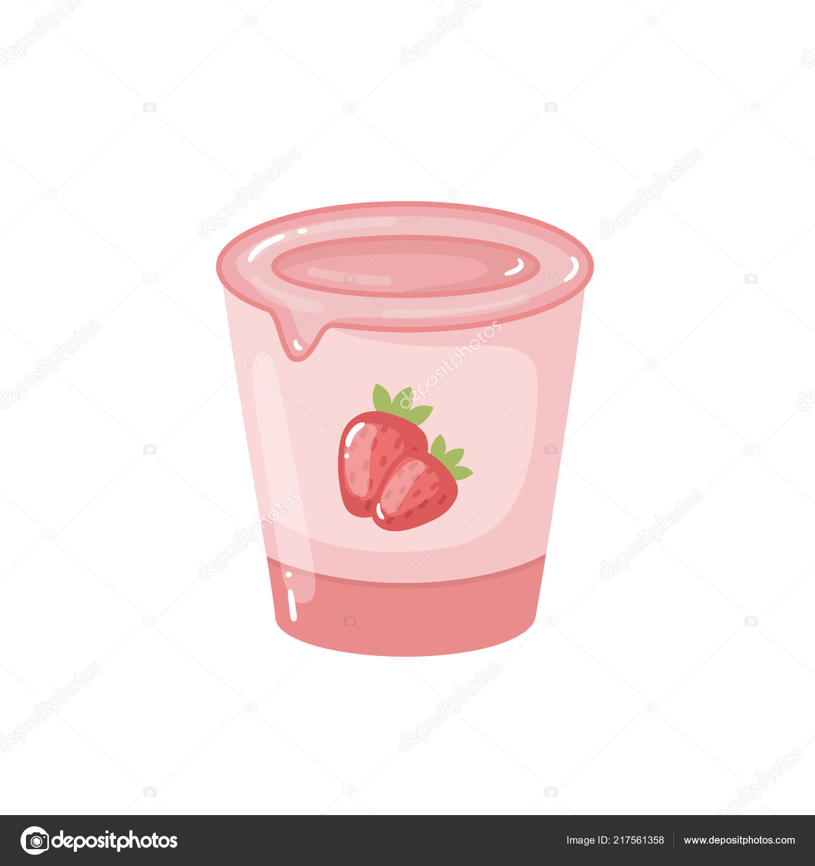 Strawberry Milk \u0026 Yogurt Refreshment – Royalty-Free Vector | VectorStock, image size:1600x1700