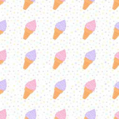 Dondurma vektör Dikişsiz desen bir daire arka planda