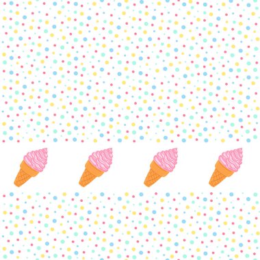 Dondurma vektör Dikişsiz desen bir daire arka planda