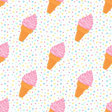 Dondurma vektör Dikişsiz desen bir daire arka planda