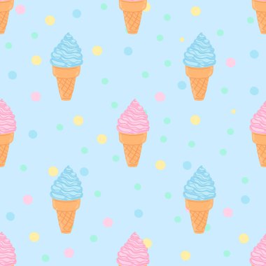 Dondurma vektör Dikişsiz desen bir daire arka planda