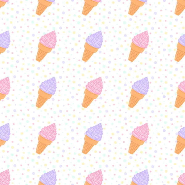 Helado Vector Patrón Sin Costura Sobre Fondo Círculo — Archivo Imágenes Vectoriales