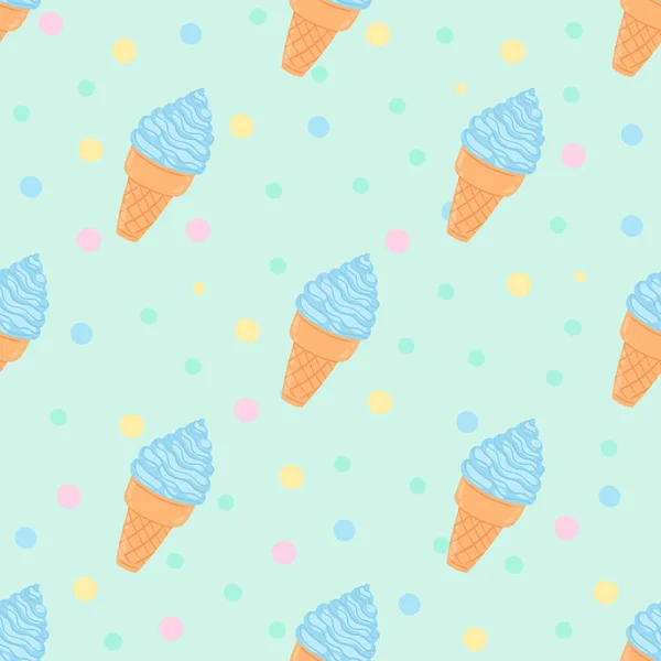 Helado Vector Patrón Sin Costura Sobre Fondo Círculo — Archivo Imágenes Vectoriales