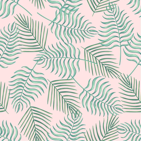 Seamless pattern with tropical leaves. — Stock Vector