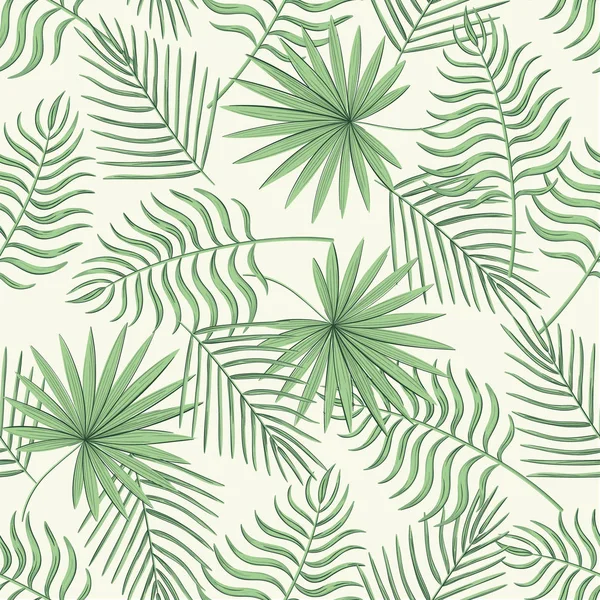 Modèle sans couture avec des feuilles tropicales. — Image vectorielle