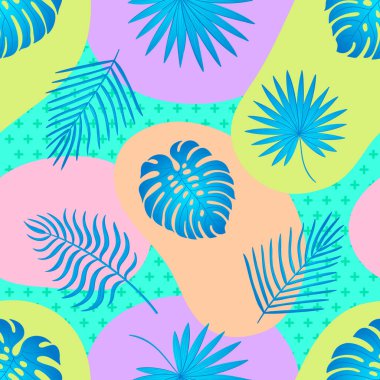 Tropikal yaprakları ile Trendy dikişsiz desen