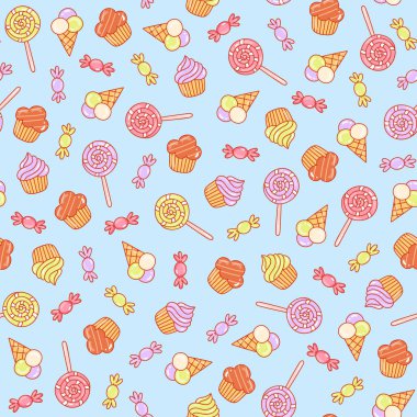 Goodies ile sevimli vektör pastel desen