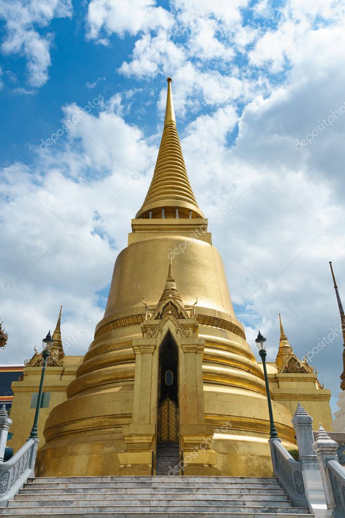 Phra Sri Rattana Chedi at Wat Phra Kaew Temple, Grand Palace, Bangkok, Thailand