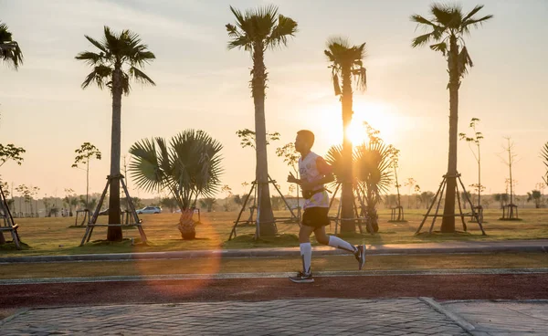 Khonkaen Thailand December 2018 Unidentified Runner Running Thungsang Health Park — Stock Photo, Image