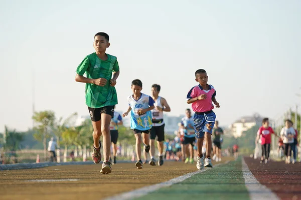 Khonkaen Thailand December 2018 Unidentified Young Runner Running Thungsang Health — Stock Photo, Image