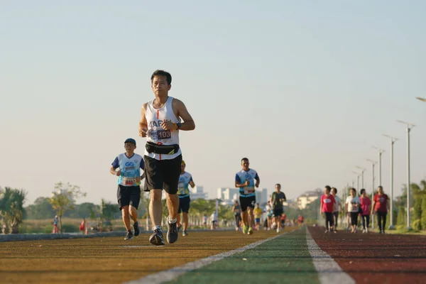 Khonkaen Thailand December 2018 Unidentified Runner Running Thungsang Health Park — Stock Photo, Image