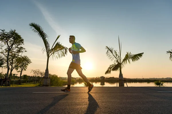 Khonkaen Thailand December 2018 Unidentified Runner Running Khonkaen Mini Marathon — Stock Photo, Image