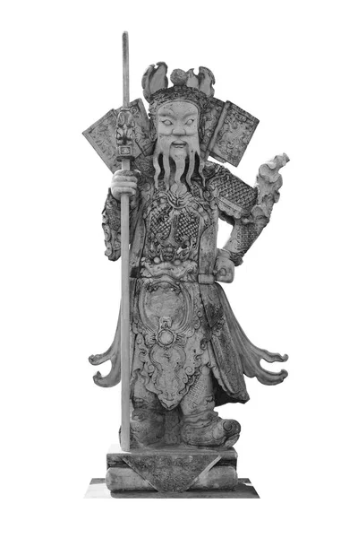 Китайская Скульптура Камня Воина Ват Пхо Китайские Фигуры Украшающие Дворы — стоковое фото