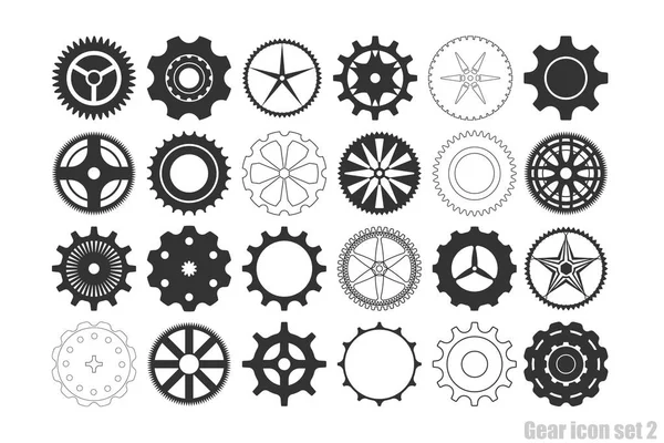 Набор Значков Передач Зубчатых Колес Зубчатых Передач Вектор — стоковый вектор