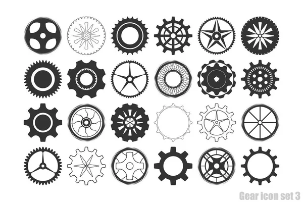 Набор Значков Передач Зубчатых Колес Зубчатых Передач Вектор — стоковый вектор