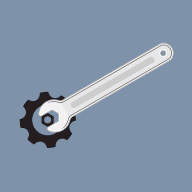 Anahtar sabitleme dişlisi, Servis araçları simgesi. Vektör