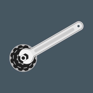 Anahtar sabitleme dişlisi, Servis araçları simgesi. Vektör