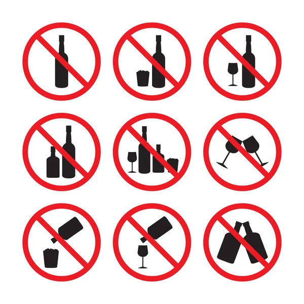 Запрет Алкогольный Знак — стоковый вектор