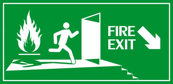 Fire Exit Sign Vector Illustration — Stock Vector