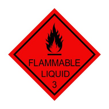 Yanıcı sıvı sınıf 3 kimyasal tehlike uyarısı