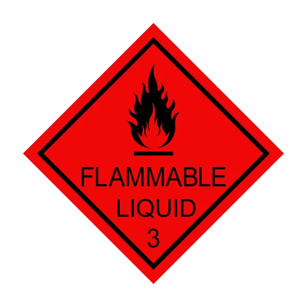 Предупреждающий Знак Пожароопасной Жидкости Класса Химической Опасности — стоковый вектор