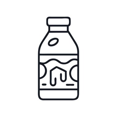 Soyut içerikli bir içecek şişesinin izole edilmiş sanat tarzı, bir şişe süt silueti çizimi