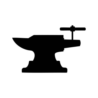 Hardie Hole ile Anvil 'i demirlemek ve Basit Siyah Siluet' te Saplama, Yardımcı Silüet vektör çizimini ayarlamak