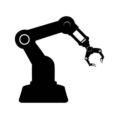 Otomasyon Pençeli Endüstriyel Robot Kolu silueti, 3 boyutlu robot kol silueti çizimi