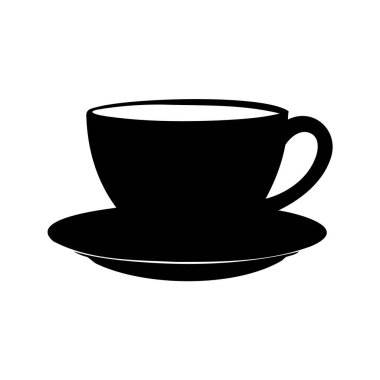 Bir fincan kahvenin ya da çay fincanının mükemmel silüeti, çay fincanı ve çay fincanı.