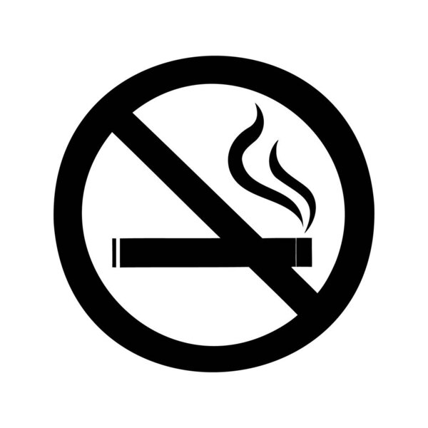 The universal symbol for no smoking, a message for public health concern, no smoking symbol with red circle silhouette vector illustration